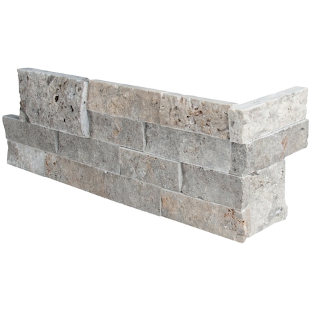 Msi Silver Splitface Ledger Corner SAMPLE Natural Travertine Wall Tile ZOR-PNL-0095-SAM